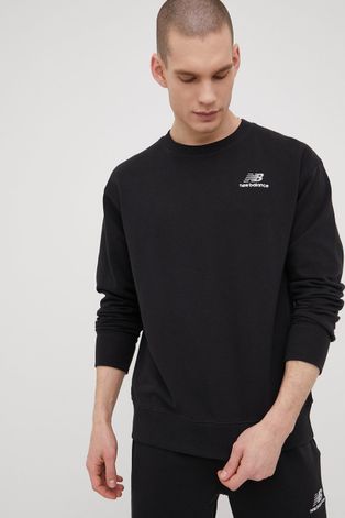 New Balance bluza UT21501BK męska kolor czarny z aplikacją