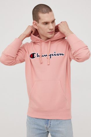 Кофта Champion 217060 чоловіча колір рожевий з аплікацією