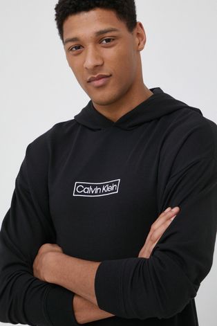 Mikina Calvin Klein Underwear pánská, černá barva, s aplikací