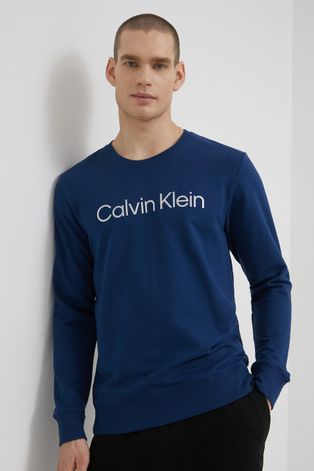Calvin Klein Underwear bluza barbati, culoarea albastru marin, cu imprimeu