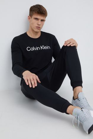Calvin Klein Underwear bluza barbati, culoarea negru, cu imprimeu