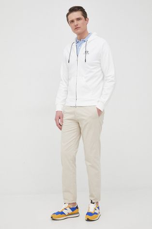 Βαμβακερή μπλούζα La Martina ανδρικό, χρώμα: άσπρο,