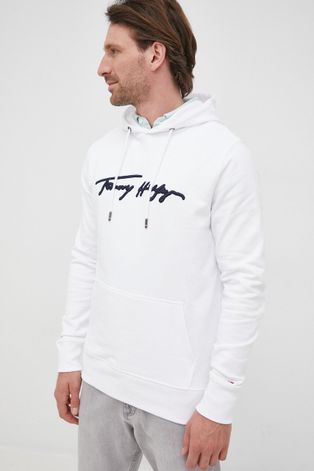 Βαμβακερή μπλούζα Tommy Hilfiger χρώμα: άσπρο,