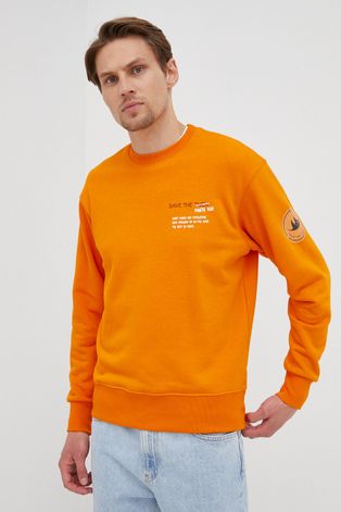 Save The Duck bluza kolor pomarańczowy z nadrukiem