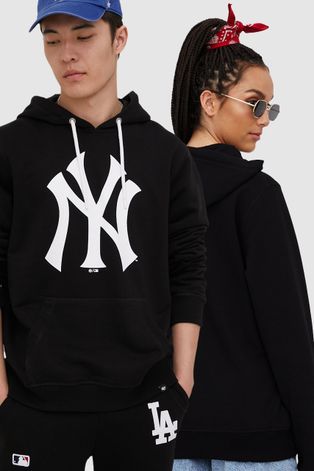 Μπλούζα 47brand Mlb New York Yankees χρώμα: μαύρο