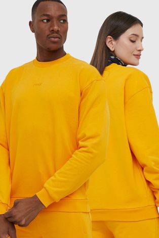Arkk Copenhagen bluza bawełniana kolor żółty gładka