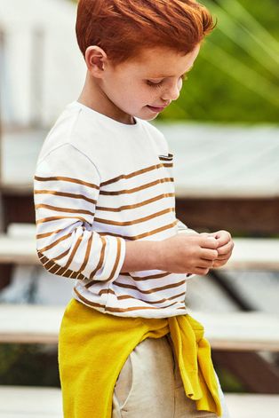 Dětské tričko s dlouhým rukávem Mayoral hnědá barva, vzorovaný