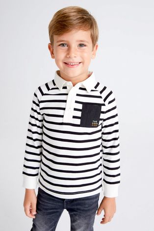 Dětské tričko s dlouhým rukávem Mayoral černá barva, vzorovaný