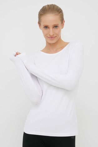 Tričko s dlhým rukávom 4F dámsky, biela farba,