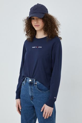 Βαμβακερή μπλούζα με μακριά μανίκια Tommy Jeans