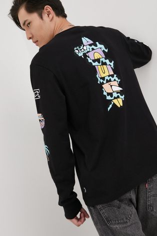 Βαμβακερή μπλούζα με μακριά μανίκια Billabong Billabong X Boku χρώμα: μαύρο