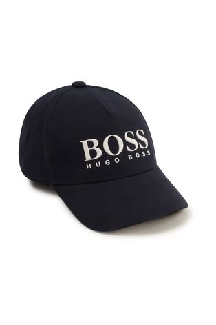 Дитяча кепка Boss колір синій з аплікацією