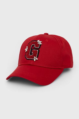 Βαμβακερό καπέλο Guess χρώμα: κόκκινο