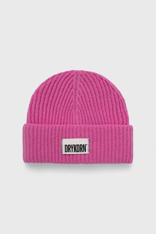 Вовняна шапка Drykorn Nerea колір рожевий вовна