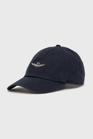 Бавовняна кепка Aeronautica Militare колір синій з аплікацією