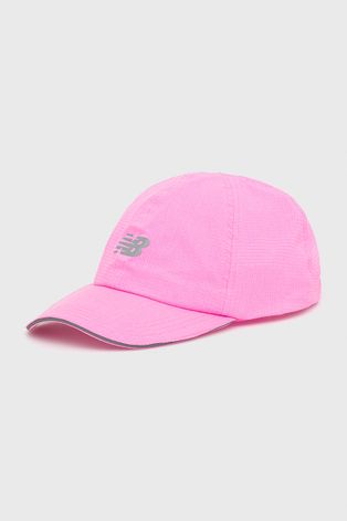 New Balance czapka kolor różowy z nadrukiem