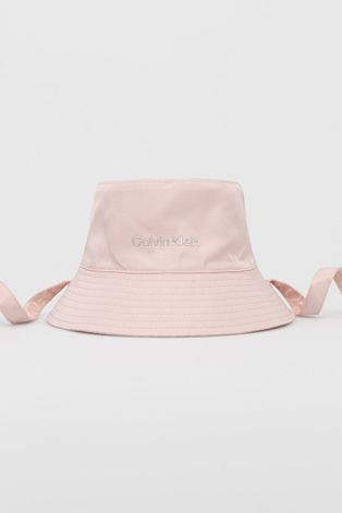 Двосторонній капелюх Calvin Klein колір рожевий