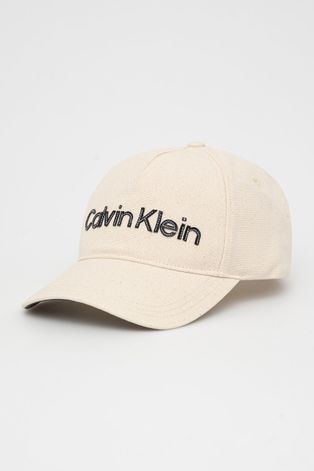 Καπέλο Calvin Klein χρώμα: μπεζ