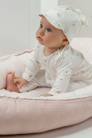 Dětska čepice Jamiks bílá barva, z tenké pleteniny