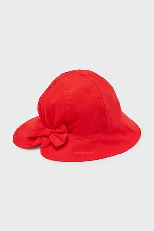 Dětský klobouk Mayoral červená barva, bavlněný
