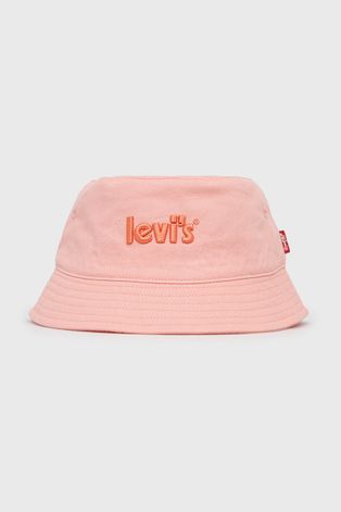 Шляпа из хлопка Levi's цвет розовый хлопковый
