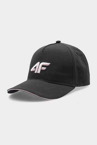 4F czapka dziecięca kolor czarny z aplikacją