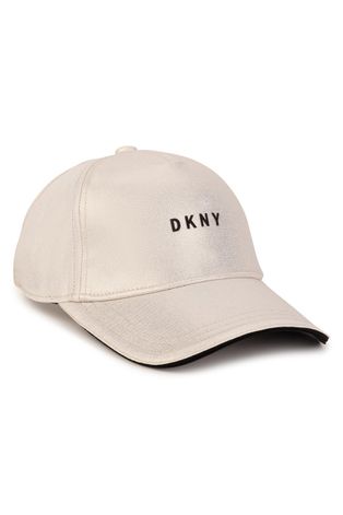 Детска шапка Dkny в златисто с апликация