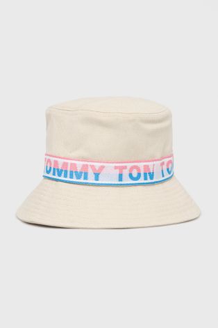 Βαμβακερό καπέλο Tommy Hilfiger χρώμα: μπεζ