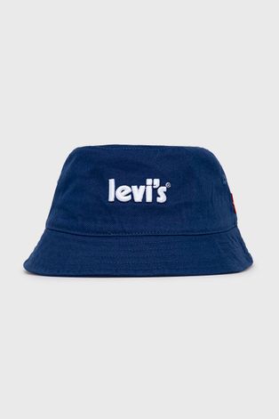 Παιδικό βαμβακερό καπέλο Levi's χρώμα: ναυτικό μπλε