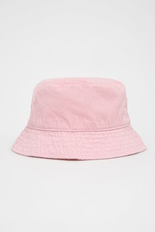 Detský bavlnený klobúk United Colors of Benetton ružová farba, bavlnený