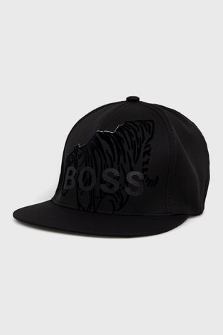 Čepice Boss Athleisure černá barva, s aplikací