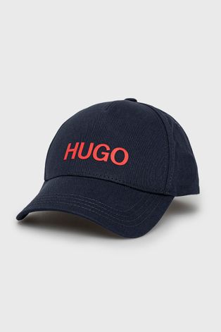 Čepice Hugo tmavomodrá barva, s aplikací