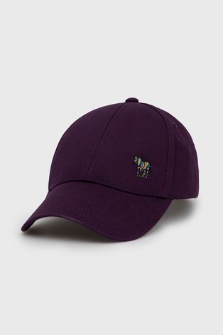 Памучна шапка PS Paul Smith в лилаво с изчистен дизайн