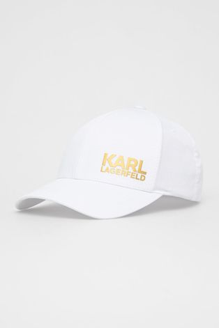 Шапка Karl Lagerfeld в бяло с апликация