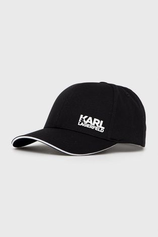 Шапка Karl Lagerfeld в черно с принт