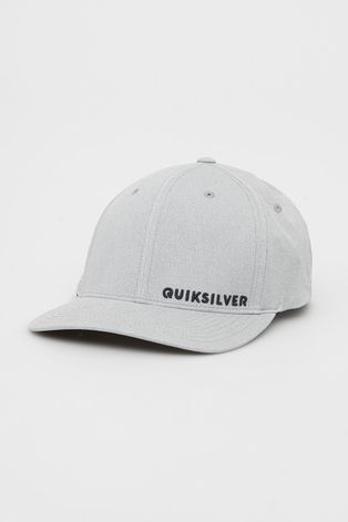 Čepice Quiksilver šedá barva, hladká