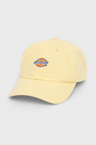 Dickies czapka bawełniana kolor żółty z aplikacją