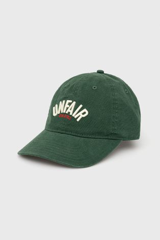 Unfair Athletics czapka kolor zielony z aplikacją