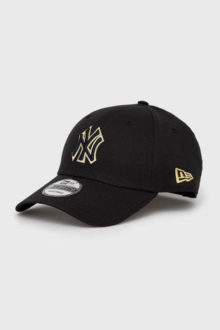Βαμβακερό καπέλο New Era χρώμα: μαύρο