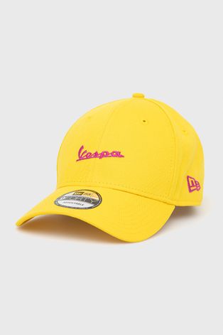 New Era czapka bawełniana kolor żółty z aplikacją