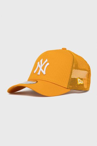 Čepice New Era oranžová barva, s aplikací
