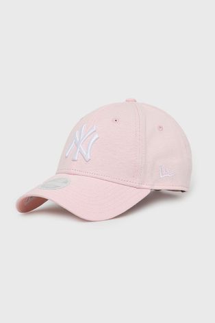 Хлопковая кепка New Era цвет розовый с аппликацией