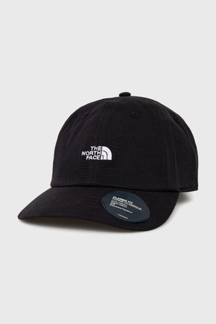 The North Face czapka bawełniana kolor czarny z aplikacją