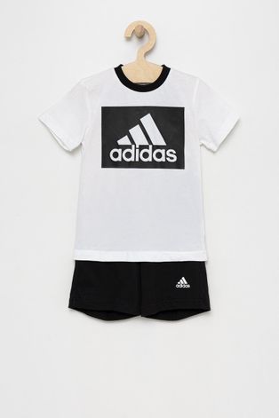 Παιδικό βαμβακερό σετ adidas χρώμα: άσπρο