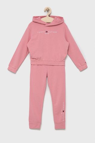 Παιδική φόρμα Tommy Hilfiger χρώμα: ροζ