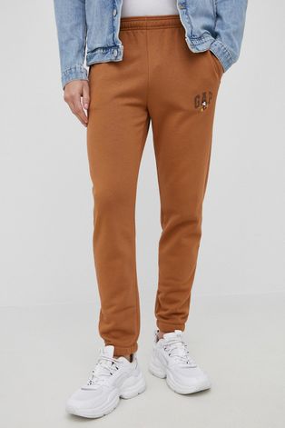 GAP spodnie męskie kolor brązowy z nadrukiem