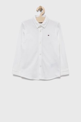 Παιδικό πουκάμισο Tommy Hilfiger χρώμα: άσπρο