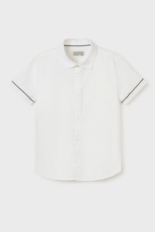 Детска памучна риза Mayoral в бяло