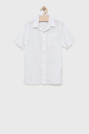 Dětská lněná košile GAP bílá barva