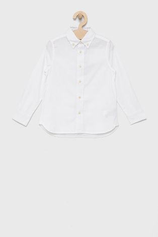 Детская хлопковая рубашка Polo Ralph Lauren цвет белый